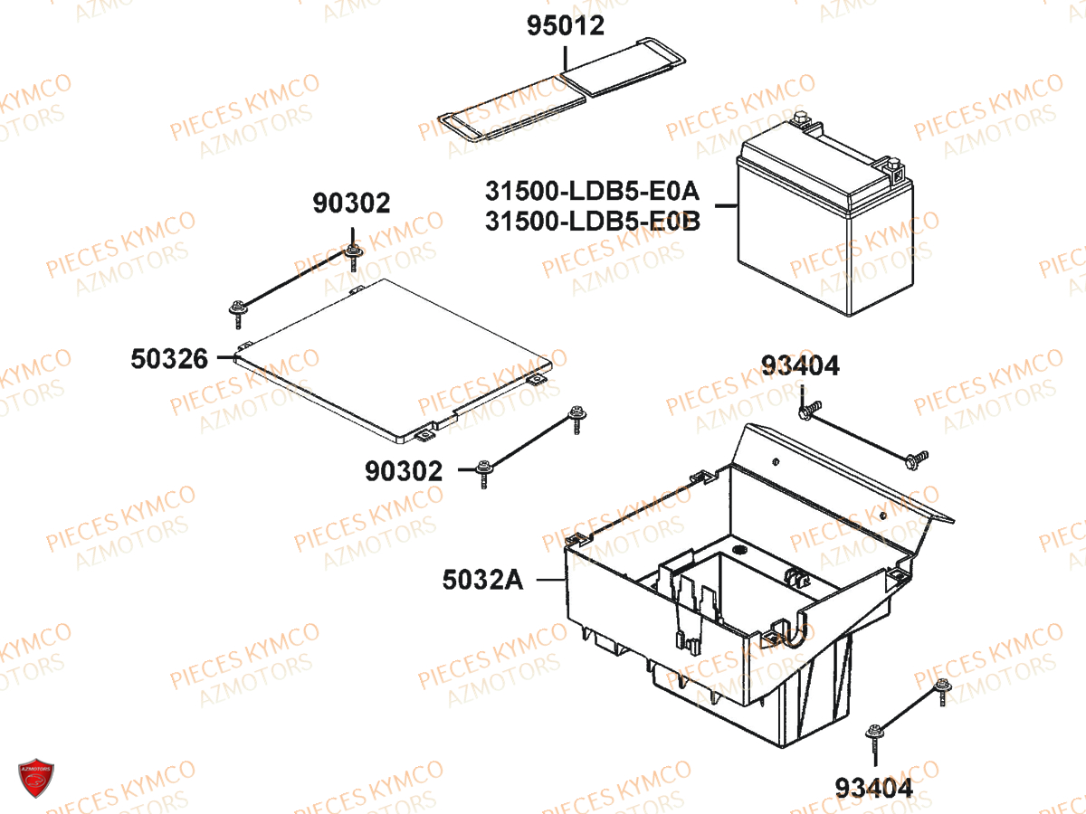 Batterie KYMCO Pieces UXV 700I SPORT EPS 4T EURO4 (UBADHE)