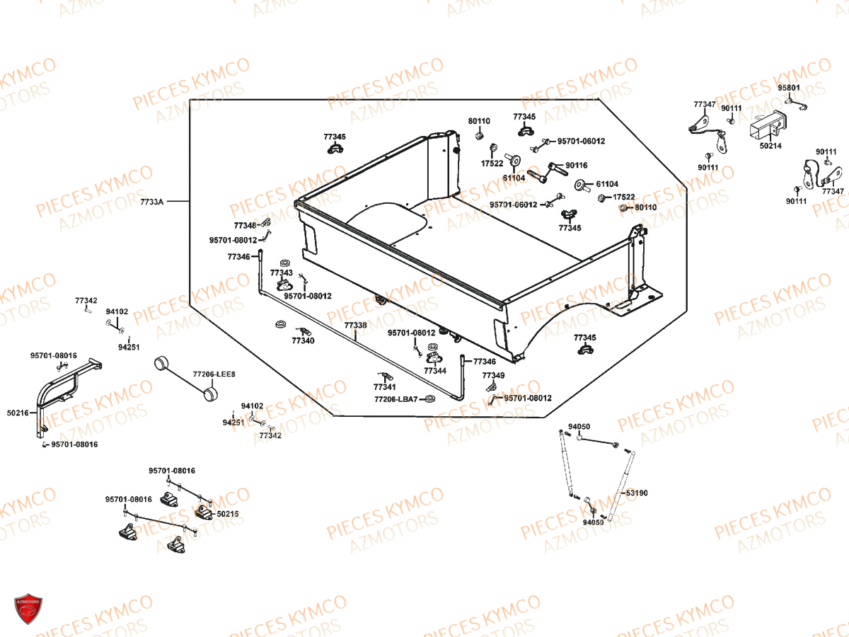 Benne KYMCO Pieces UXV 700I SPORT EPS 4T EURO4 (UBADHE)