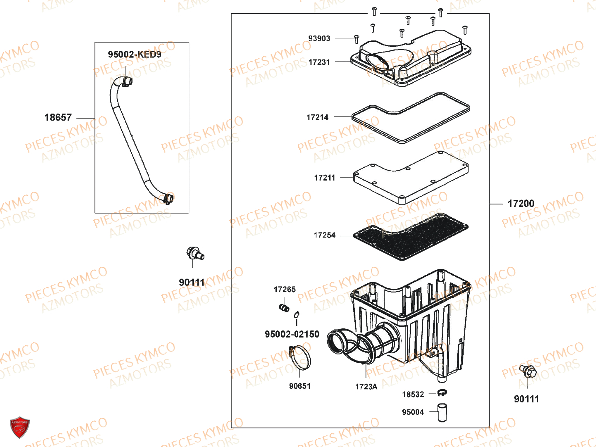 Boite A Air KYMCO Pieces UXV 700I SPORT EPS 4T EURO4 (UBADHE)