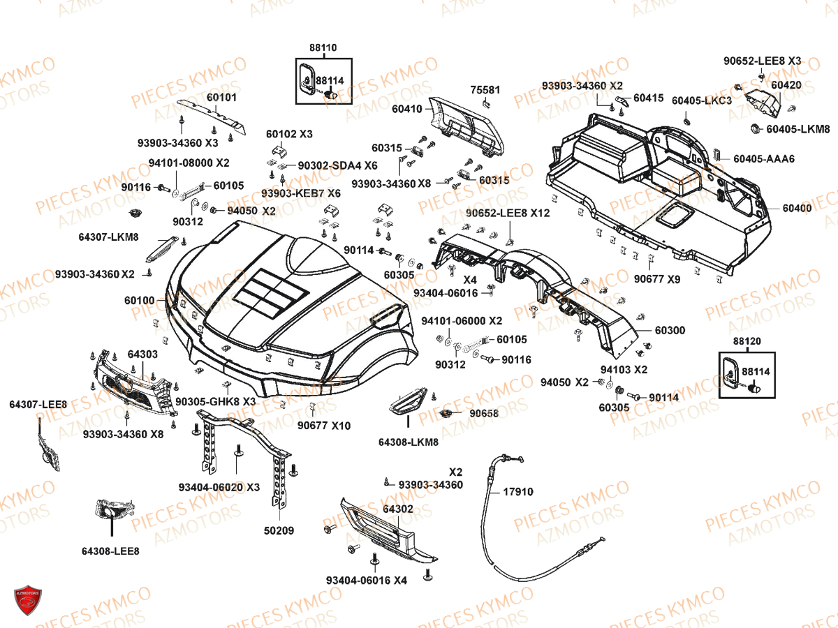 CAPOT AVANT AZMOTORS UXV 700i SPORT Euro4