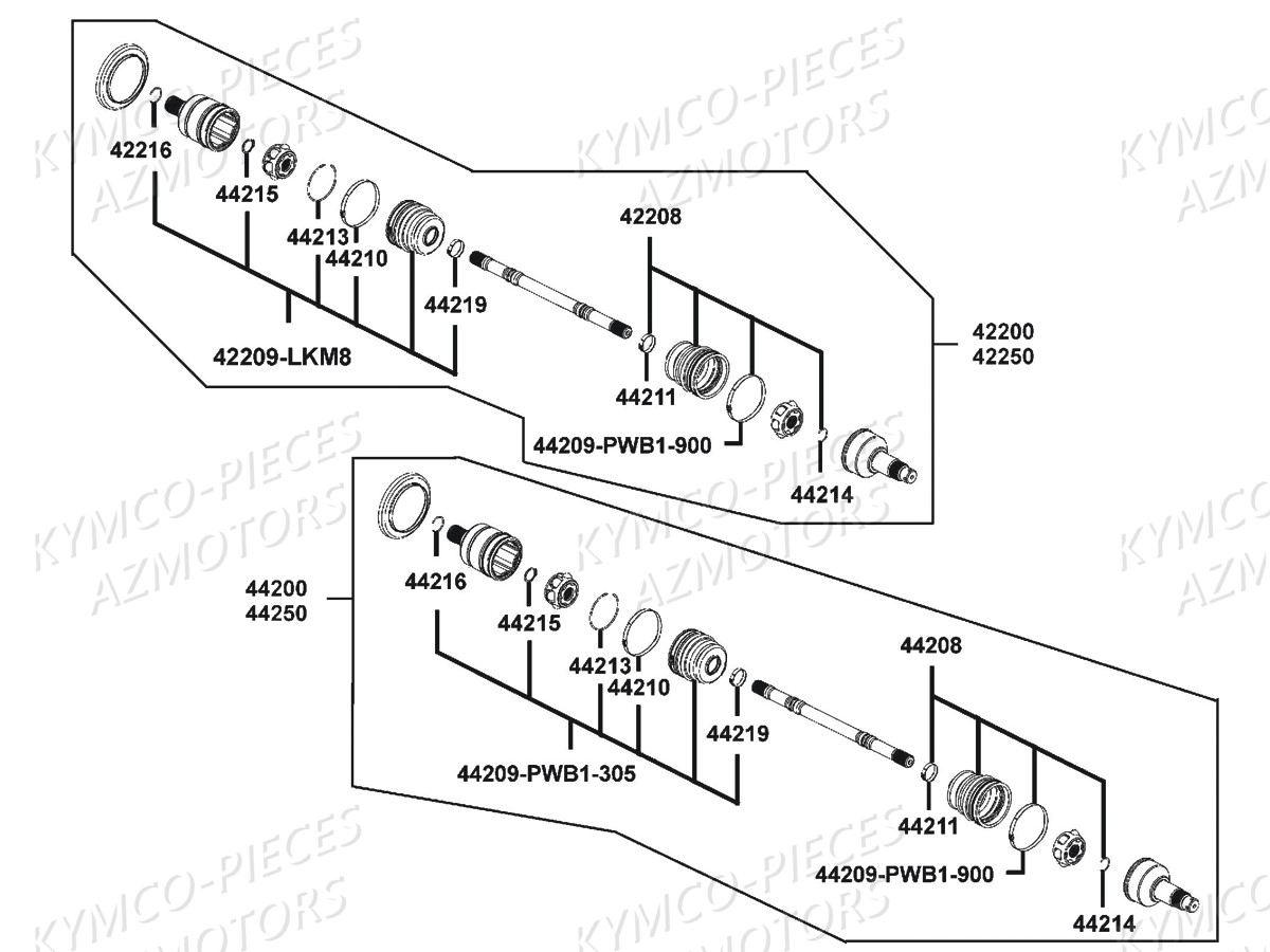 CARDAN DETAIL AZMOTORS UXV 700i SPORT Euro4