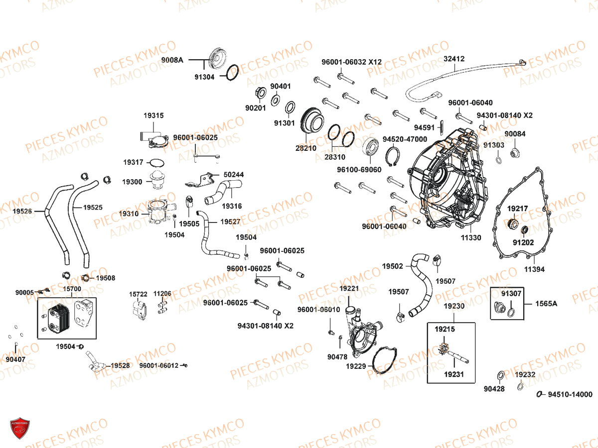 Carter Droit KYMCO Pieces UXV 700I SPORT EPS 4T EURO4 (UBADHE)