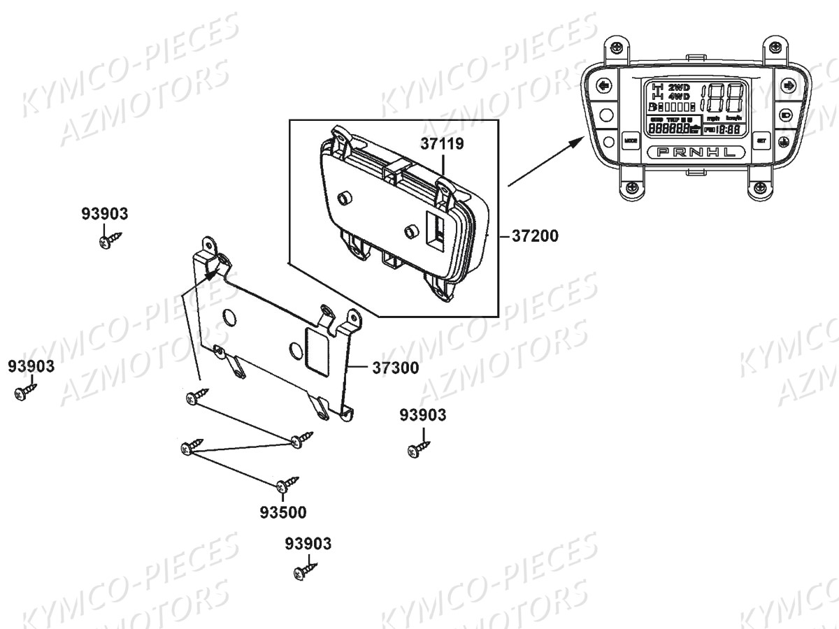 COMPTEUR DE VITESSE AZMOTORS UXV 700i SPORT Euro4
