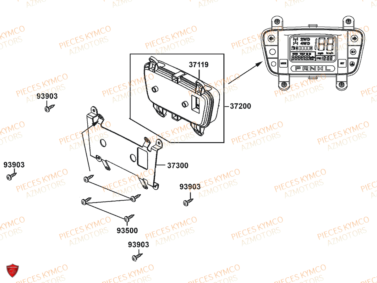 Compteur KYMCO Pieces UXV 700I SPORT EPS 4T EURO4 (UBADHE)