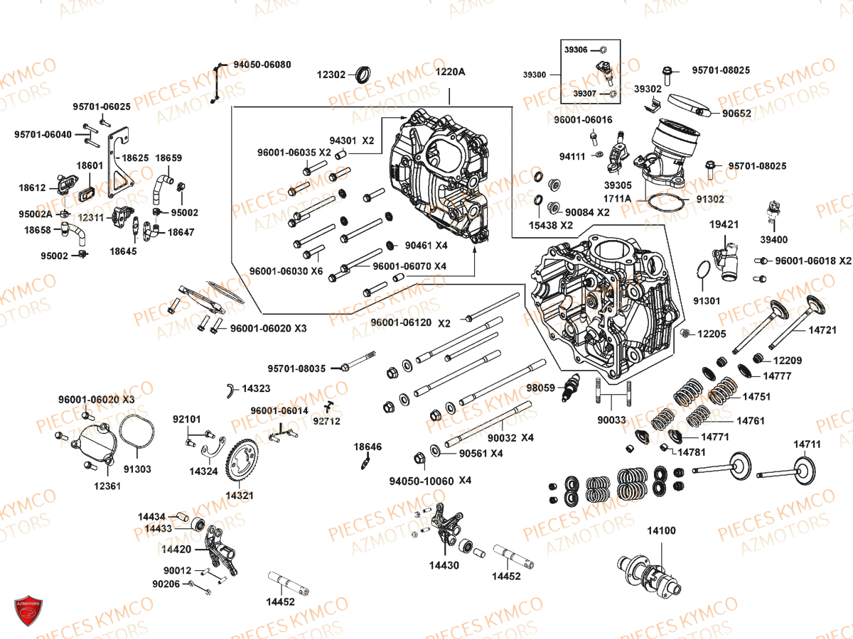 Culasse KYMCO Pieces UXV 700I SPORT EPS 4T EURO4 (UBADHE)
