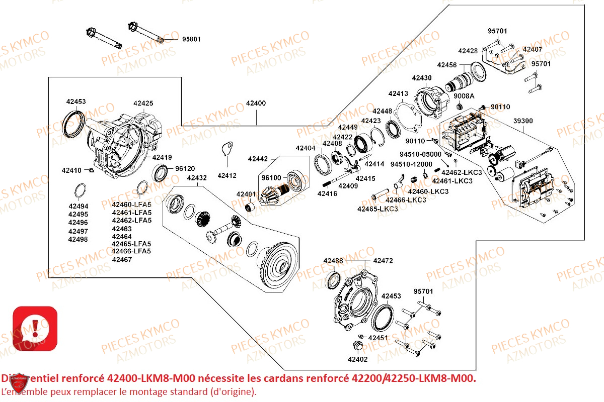 Differentiel Arriere Version Renforce AZMOTORS Pieces UXV 700I SPORT EPS 4T EURO4 (UBADHE)