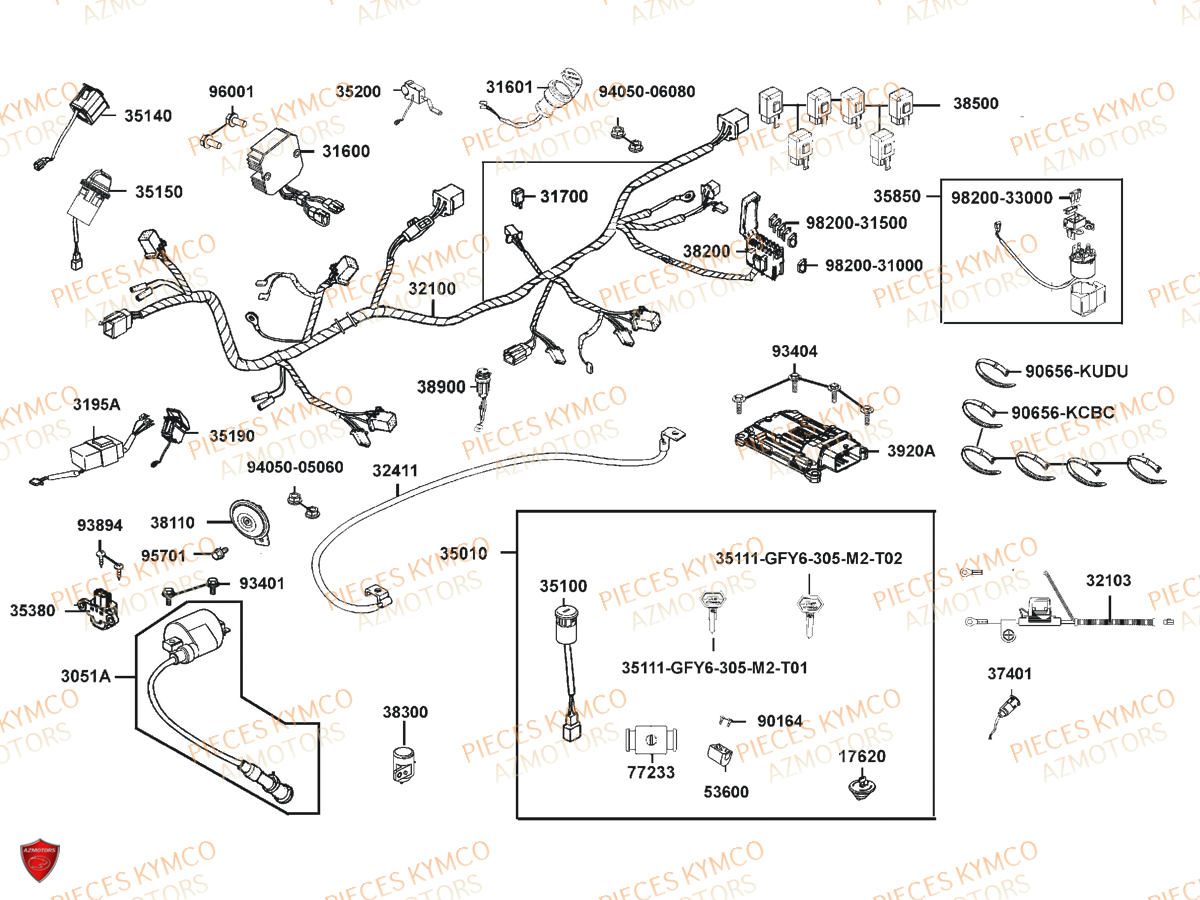 Equipement Electrique KYMCO Pieces UXV 700I SPORT EPS 4T EURO4 (UBADHE)