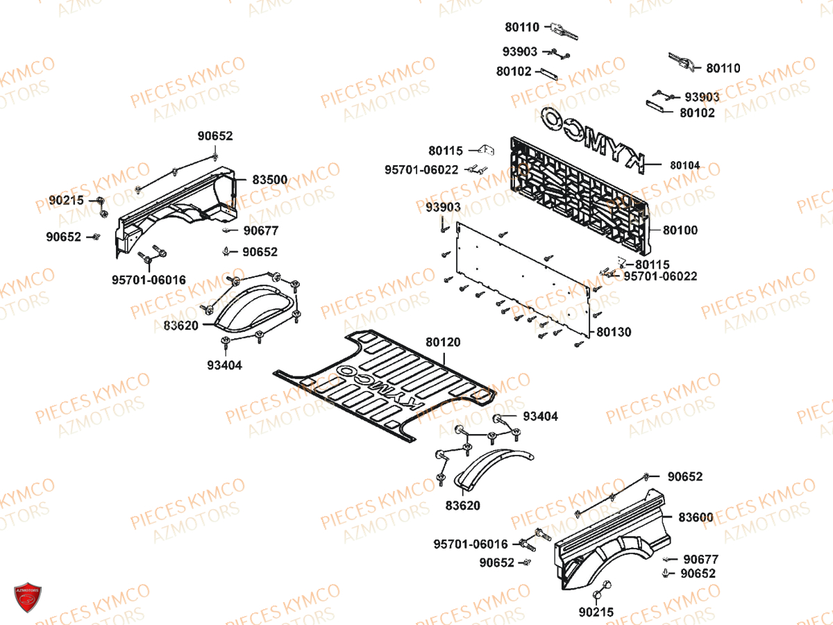Habillage De Benne KYMCO Pieces UXV 700I SPORT EPS 4T EURO4 (UBADHE)