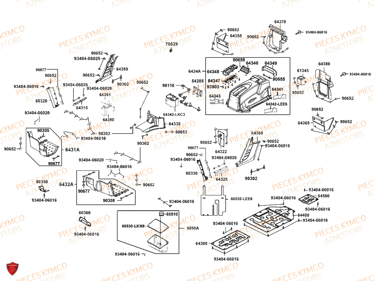 Habitacle KYMCO Pieces UXV 700I SPORT EPS 4T EURO4 (UBADHE)