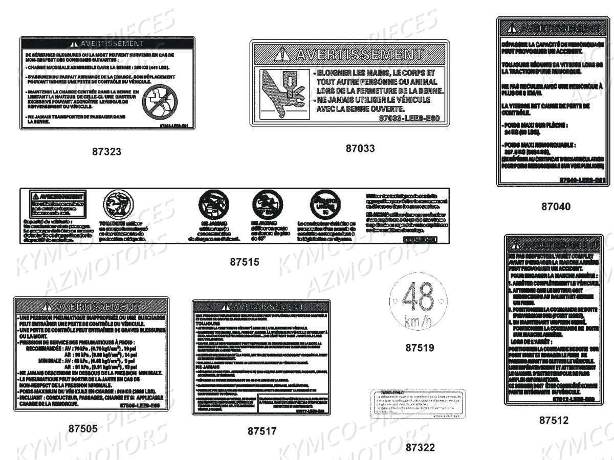 LABEL DE SECURITE AZMOTORS UXV 700i SPORT Euro4