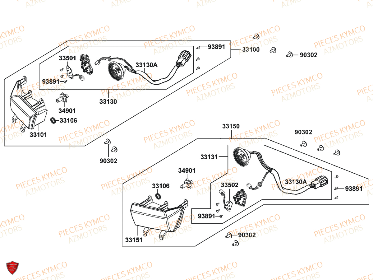 Phares KYMCO Pieces UXV 700I SPORT EPS 4T EURO4 (UBADHE)