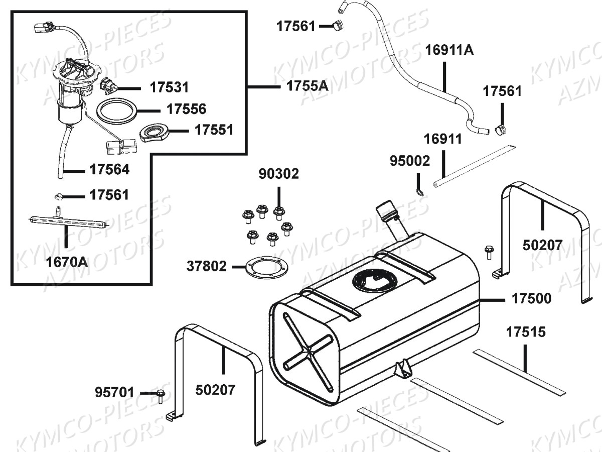 RESERVOIR A CARBURANT AZMOTORS UXV 700i SPORT Euro4