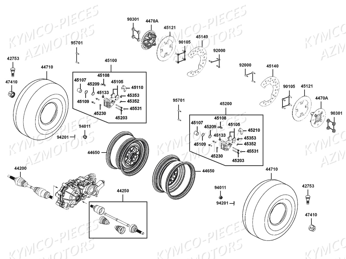 ROUES AVANT AZMOTORS UXV 700i SPORT Euro4