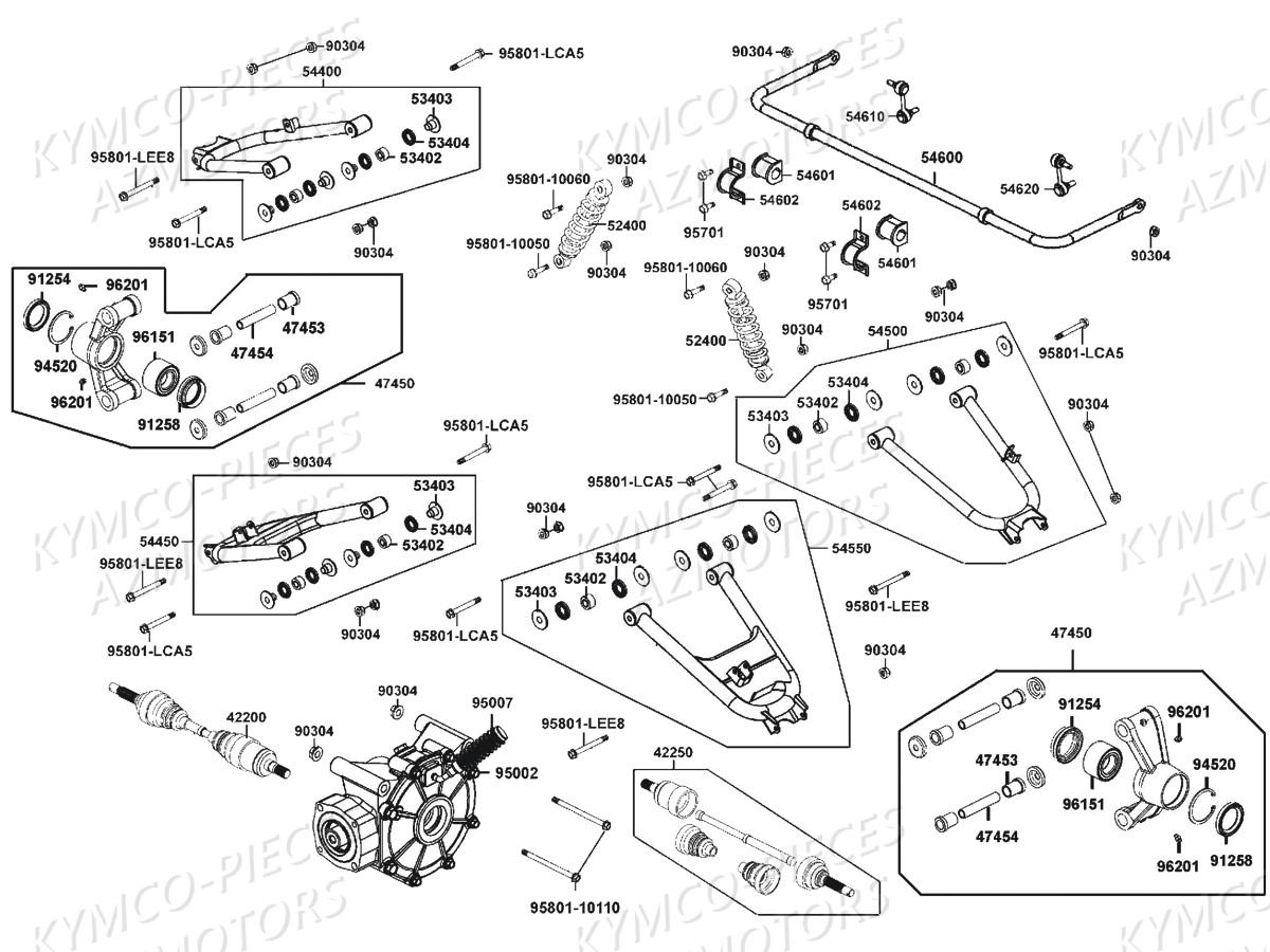 SUSPENSION ARRIERE AZMOTORS UXV 700i SPORT Euro4