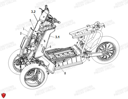 Phare ORCAL Pieces Orcal scooter V28 2KW (équivalent 50cc)