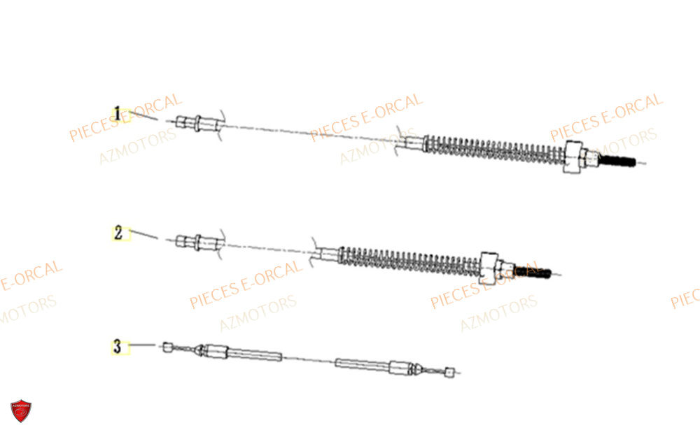 Cable AZMOTORS Pieces Orcal scooter V28 3KW (équivalent 125cc)