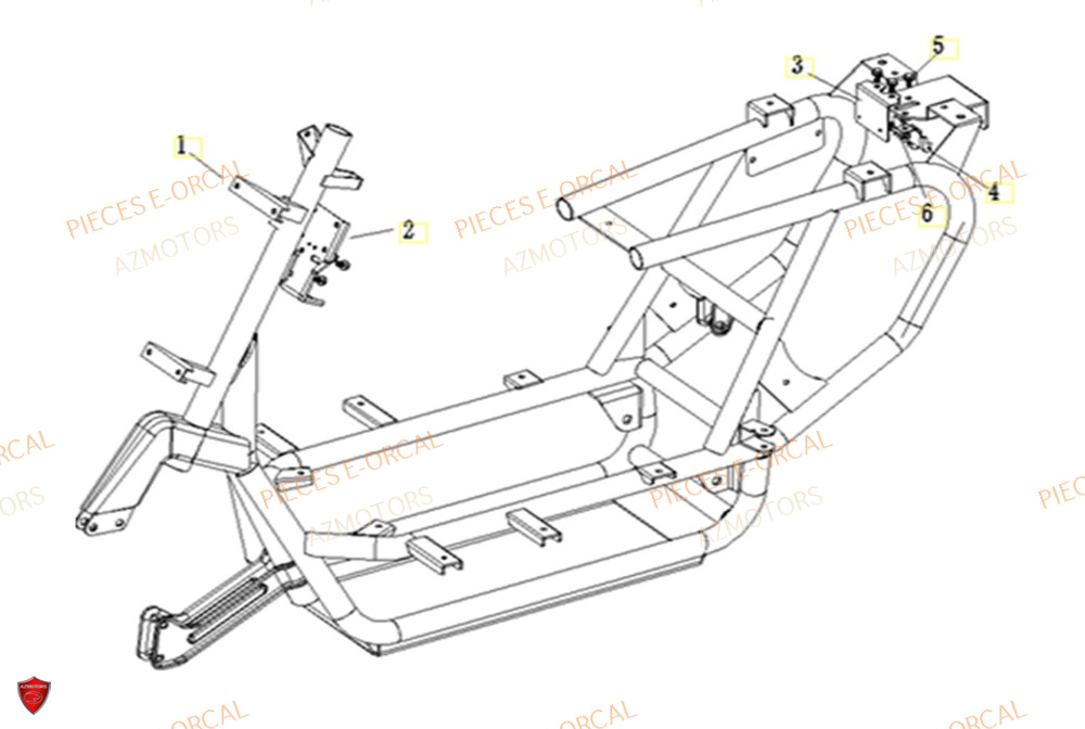 Cadre AZMOTORS Pieces Orcal scooter V28 3KW (équivalent 125cc)