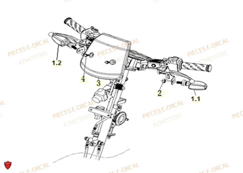 Clignotant Avant AZMOTORS Pieces Orcal scooter V28 3KW (équivalent 125cc)