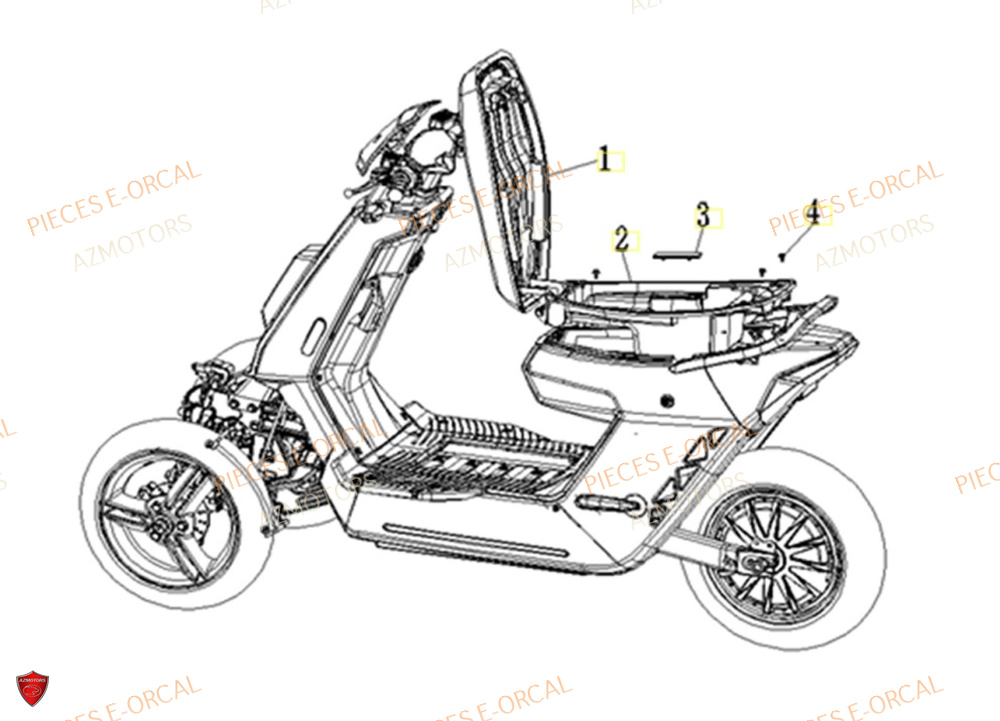 Selle AZMOTORS Pieces Orcal scooter V28 3KW (équivalent 125cc)