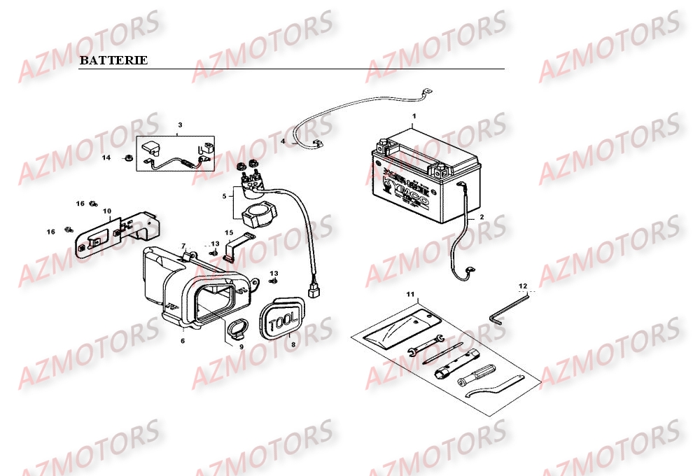 Batterie KYMCO Pièces Moto Kymco VENOX 250 4T