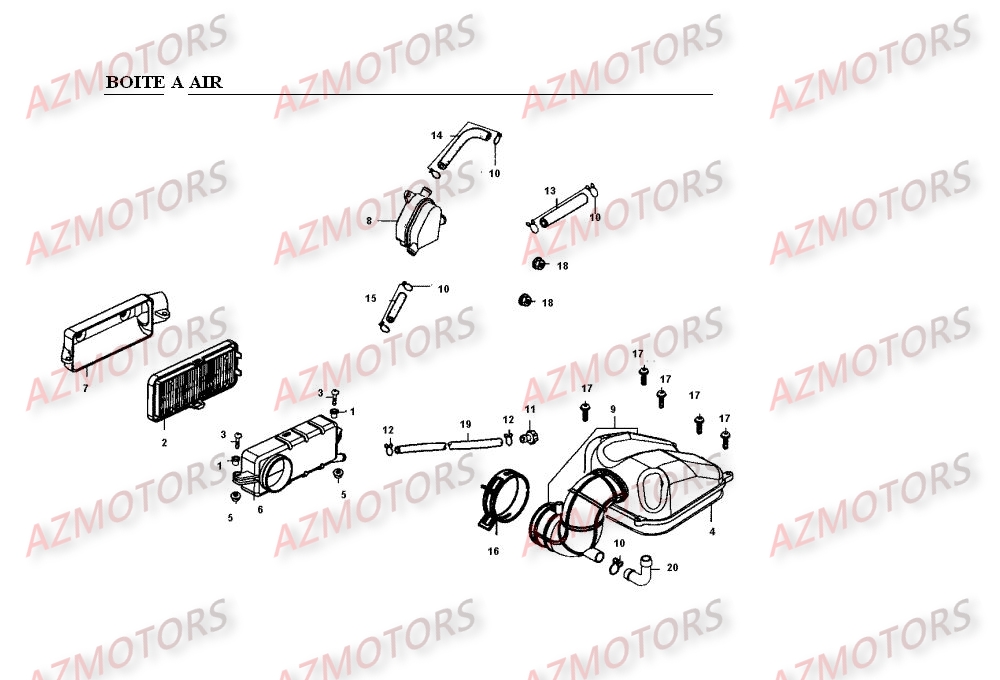 BOITE A AIR KYMCO Pièces Moto Kymco VENOX 250 4T EUROII