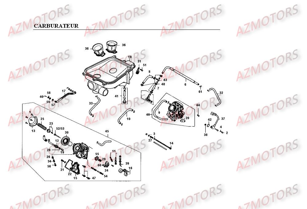 CARBURATEUR KYMCO Pièces Moto Kymco VENOX 250 4T EUROII