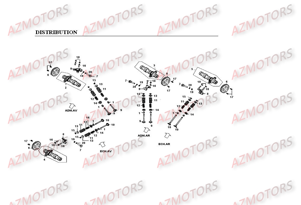 Distribution KYMCO Pièces Moto Kymco VENOX 250 4T