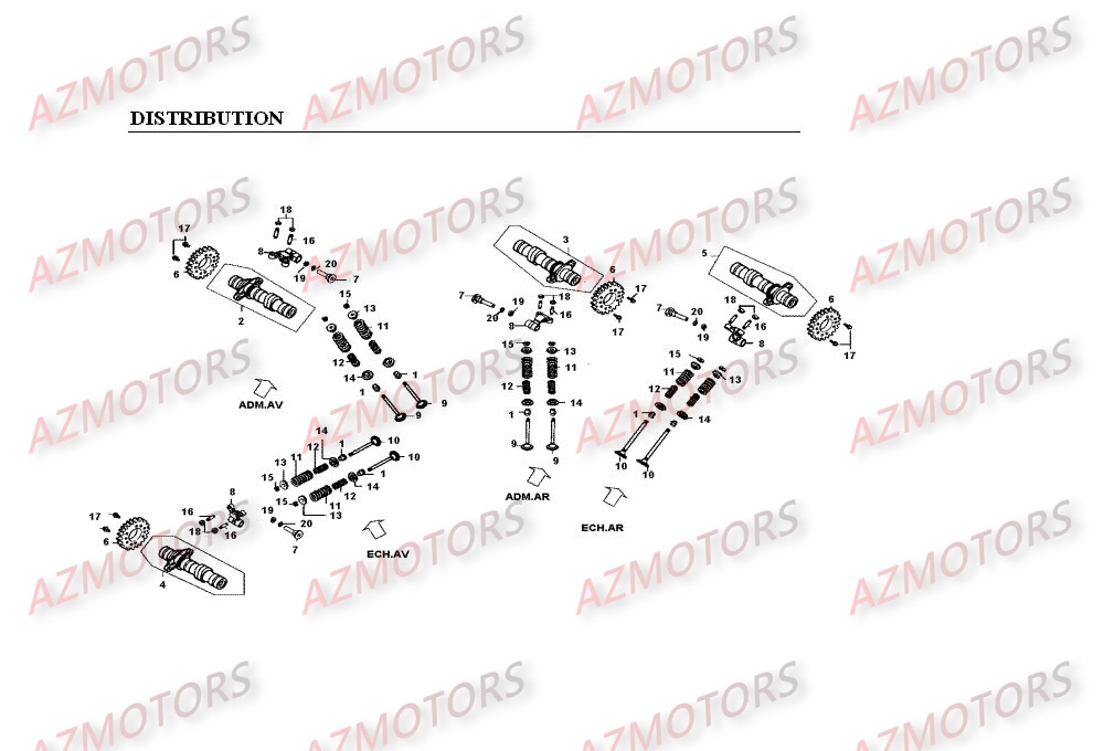 DISTRIBUTION KYMCO Pièces Moto Kymco VENOX 250 4T EUROII