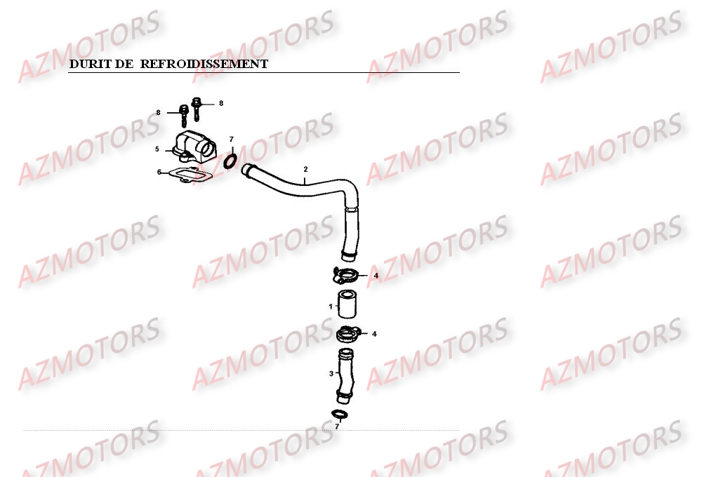 Durite De Refroidissement KYMCO Pièces Moto Kymco VENOX 250 4T