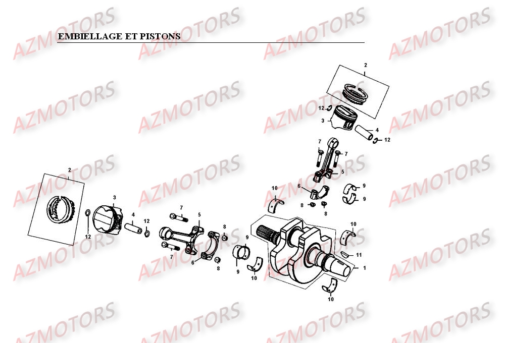 Embiellage   Piston KYMCO Pièces Moto Kymco VENOX 250 4T