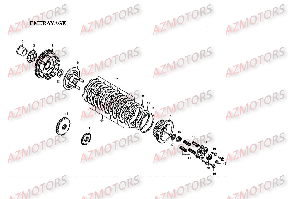 Embrayage KYMCO Pièces Moto Kymco VENOX 250 4T