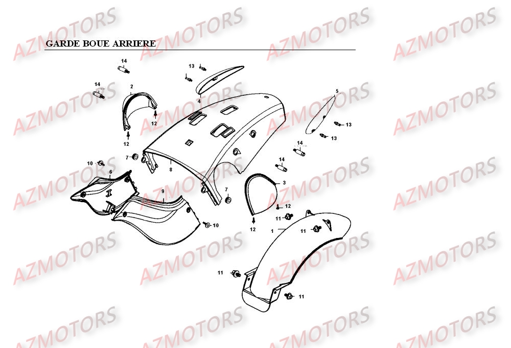 GARDE BOUE ARRIERE KYMCO VENOX250