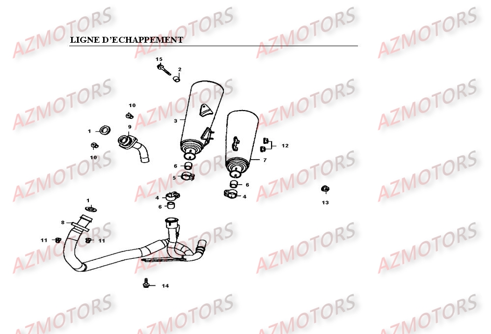 Ligne D Echappement KYMCO Pièces Moto Kymco VENOX 250 4T