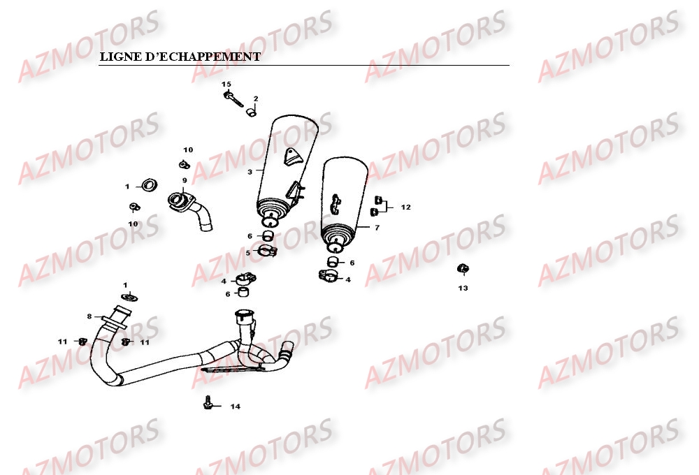 LIGNE D ECHAPPEMENT KYMCO Pièces Moto Kymco VENOX 250 4T EUROII