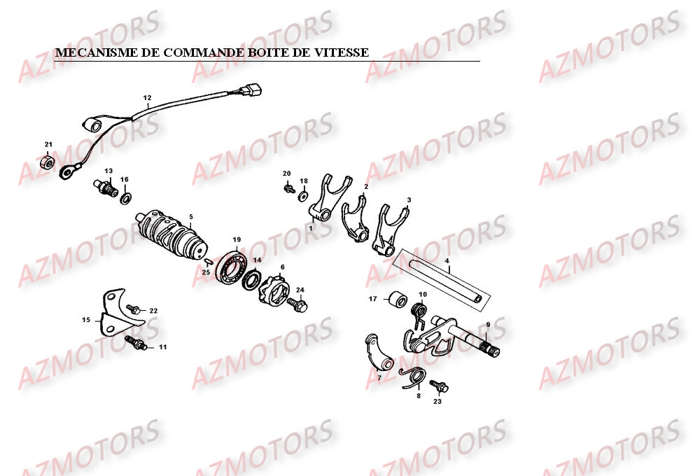 Mecanisme De Selection De Vitesse   Boite De Vitesse KYMCO Pièces Moto Kymco VENOX 250 4T