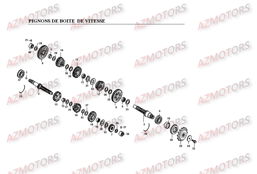 Pignons De Boite De Vitesse KYMCO Pièces Moto Kymco VENOX 250 4T