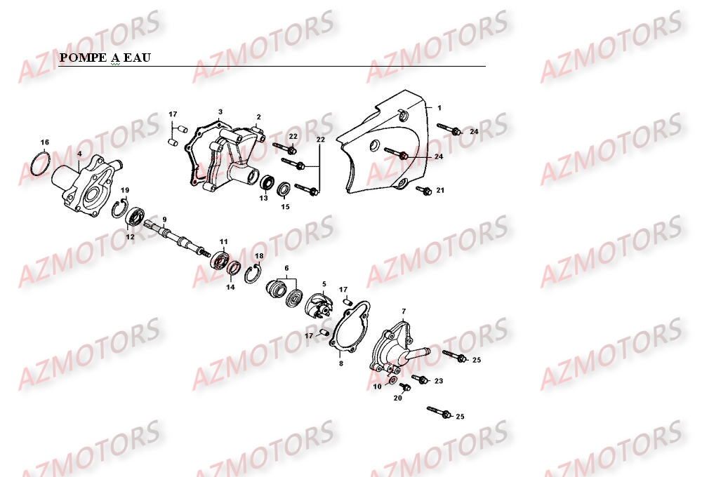 POMPE A EAU KYMCO Pièces Moto Kymco VENOX 250 4T EUROII