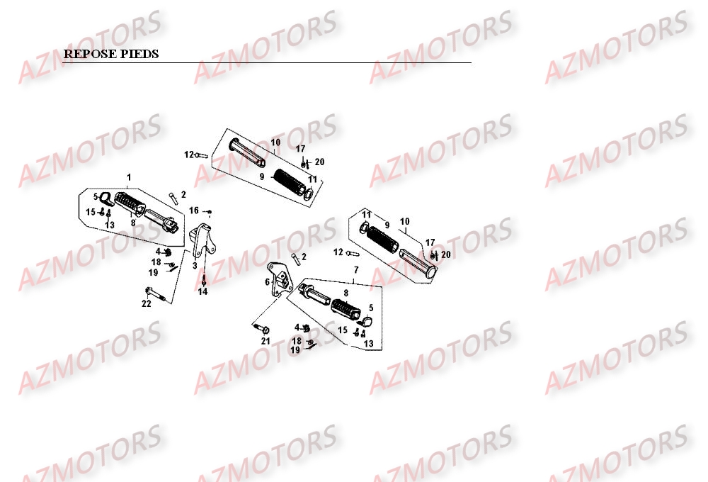 Repose Pieds KYMCO Pièces Moto Kymco VENOX 250 4T