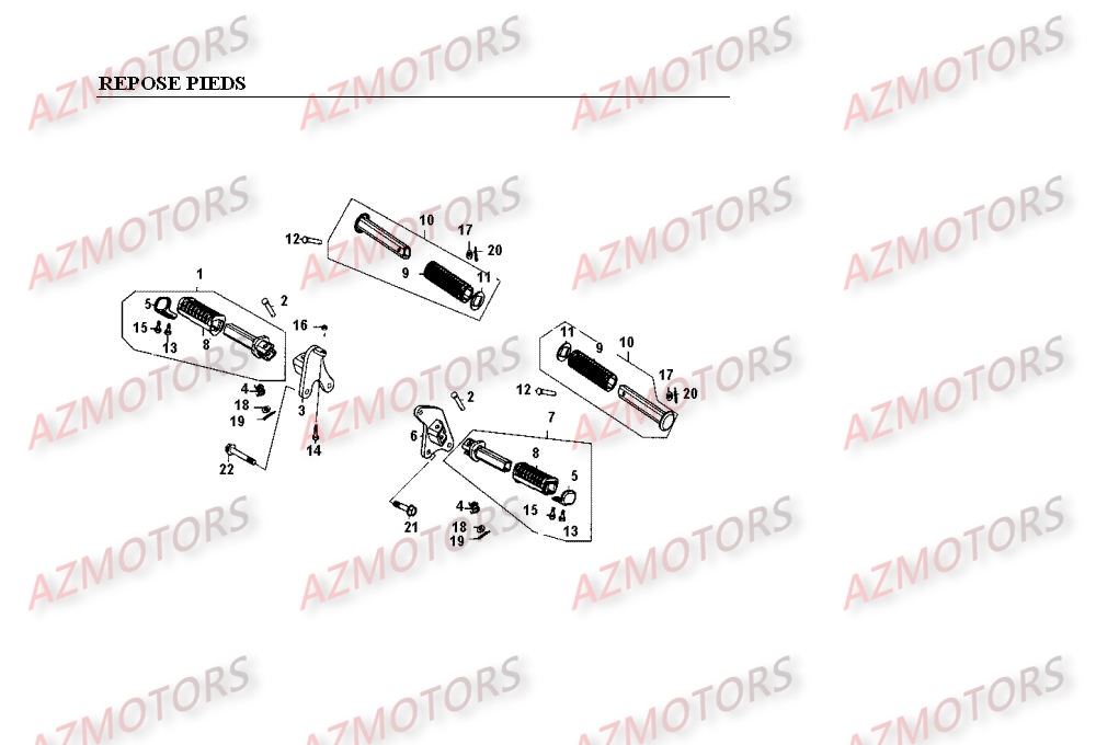 REPOSE PIEDS KYMCO Pièces Moto Kymco VENOX 250 4T EUROII