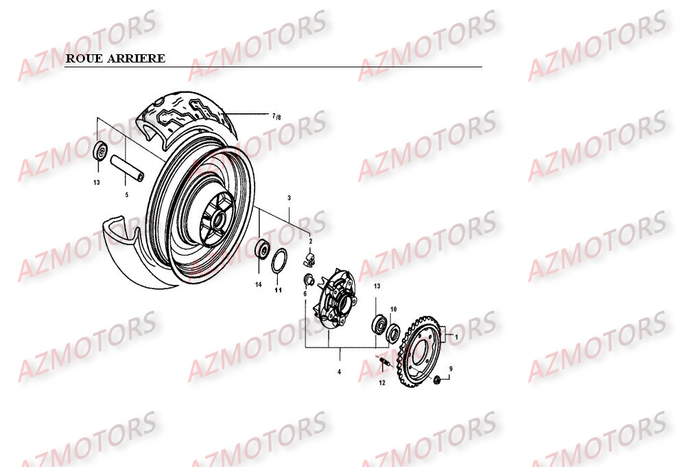 Roue Arriere KYMCO Pièces Moto Kymco VENOX 250 4T