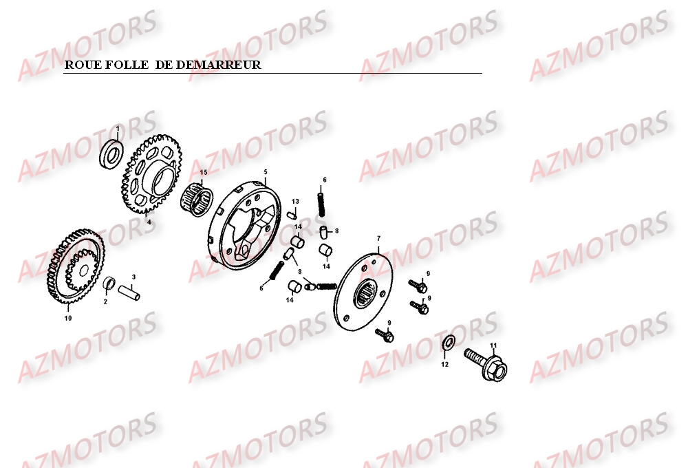 ROUE FOLLE DE DEMARREUR KYMCO VENOX250