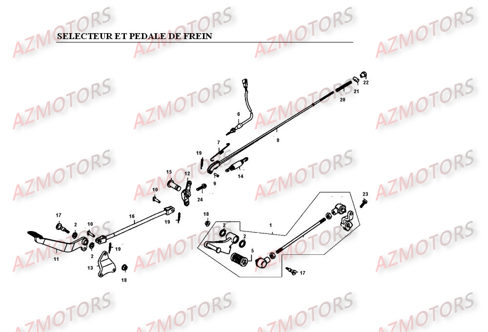 Selecteur   Pedale De Frein KYMCO Pièces Moto Kymco VENOX 250 4T