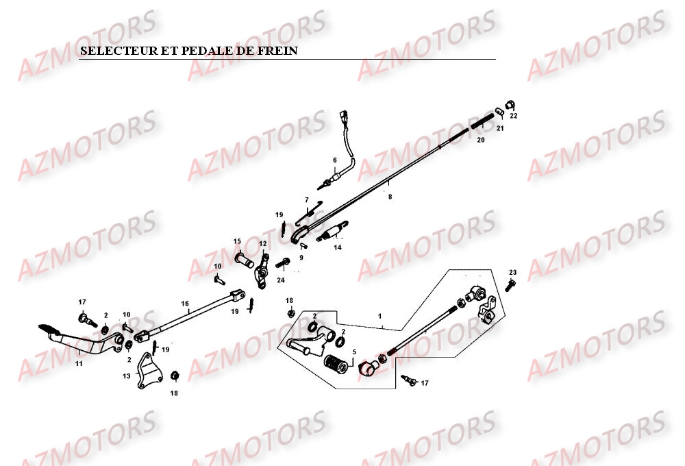 SELECTEUR   PEDALE DE FREIN KYMCO VENOX250