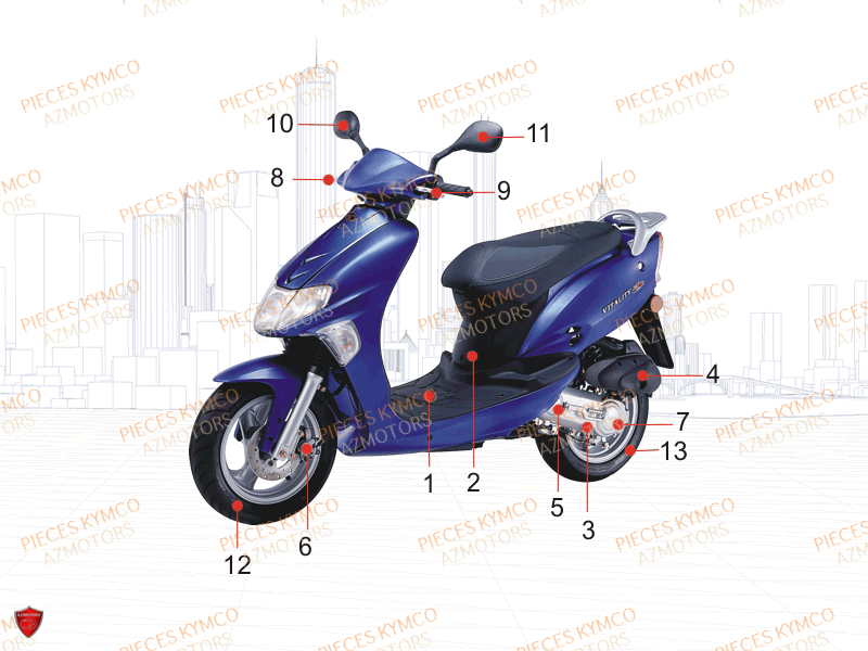 BATTERIE YTX5L-BS YUASA (ORIGINE) KYMCO pour 1.CONSOMMABLES de VITALITY-50-4T