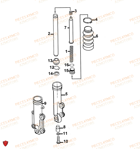 Baton De Fourche KYMCO Pièces VITALITY 50cc 4T EURO 2 (SG10AA)