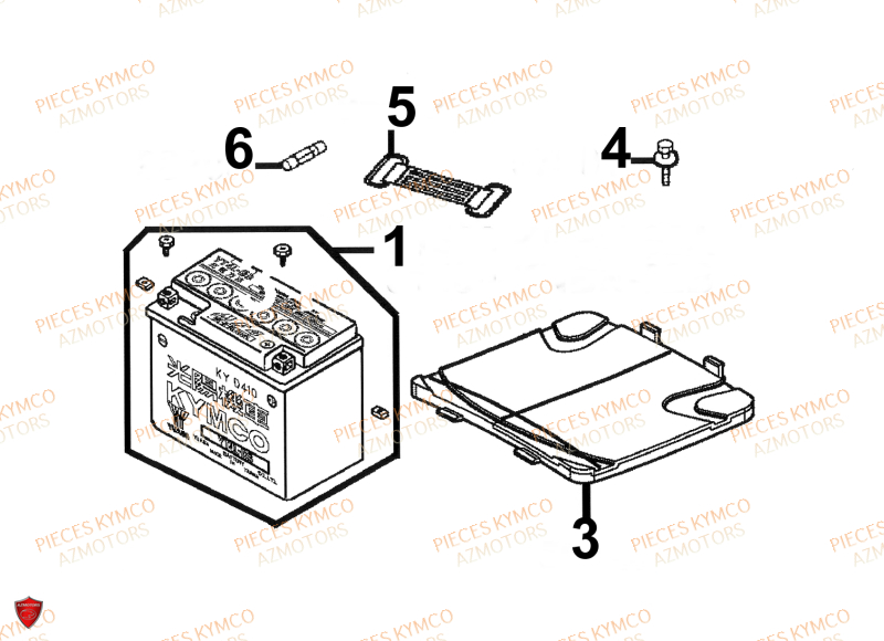 Batterie KYMCO Pièces VITALITY 50cc 4T EURO 2 (SG10AA)