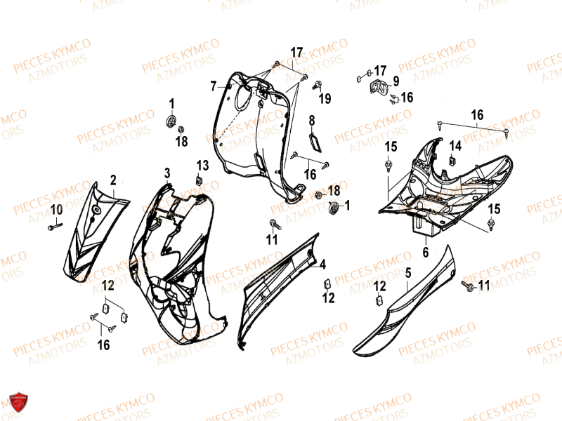 CARENAGE AVANT KYMCO VITALITY 50 4T