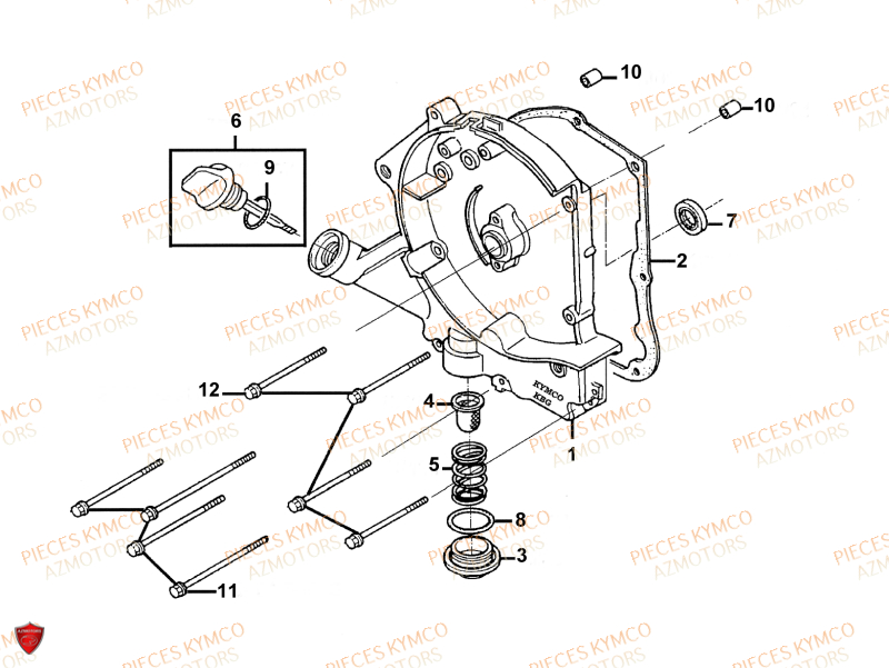 JOINT TORIQUE(30,8) KYMCO pour CARTER DROIT de VITALITY-50-4T