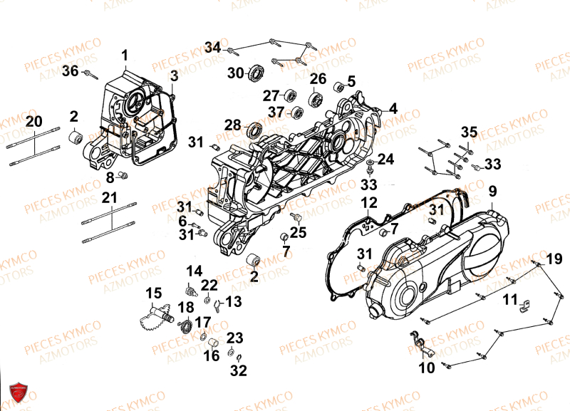 CARTER_MOTEUR KYMCO VITALITY 50 4T EURO II (SG10AA)