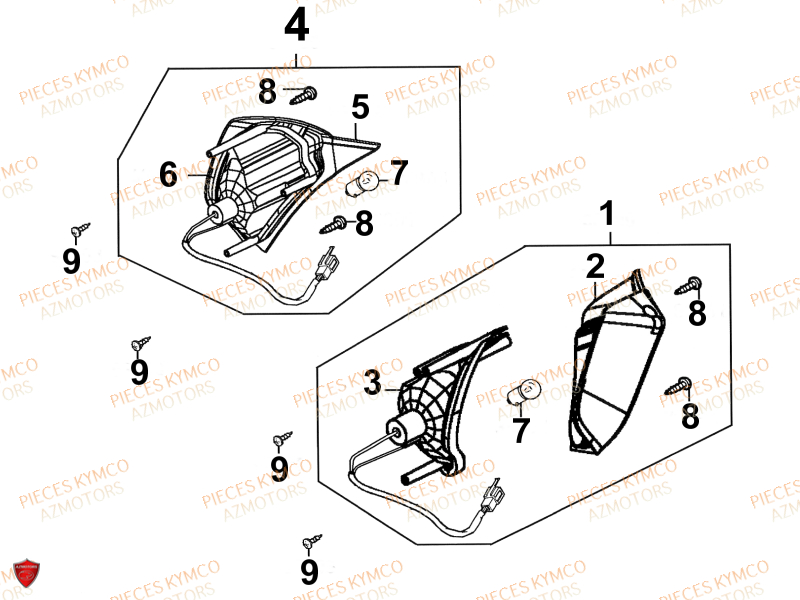 Clignotants KYMCO Pièces VITALITY 50cc 4T EURO 2 (SG10AA)